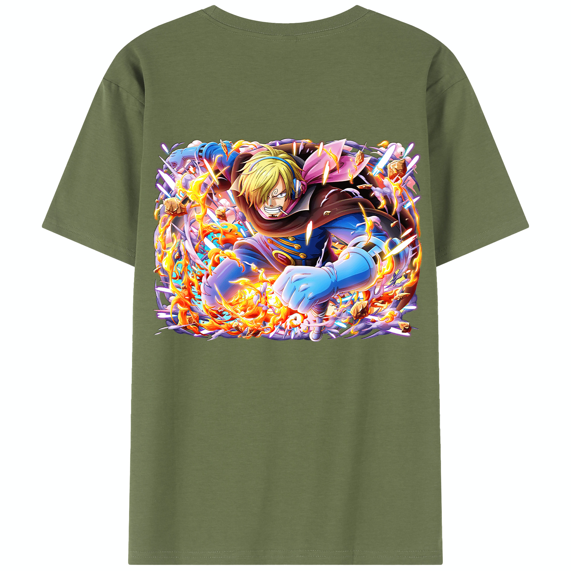ワンピース サンジ ONE PIECE Sanji 綿100％半袖Tシャツ（背面プリント）